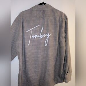 Jos. A. Bank Cotton And Cashmere Plaid Button Down Shirt with 'Tomboy' Print